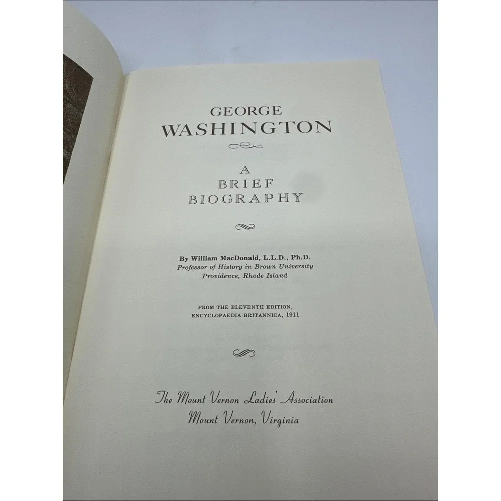 George Washington: A Brief Biography by William‎ MacDonald 1973 Historical Book
